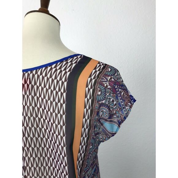 Clover Canyon Top Pullover Multicolor Print Asymmetric - Picture 8 of 11